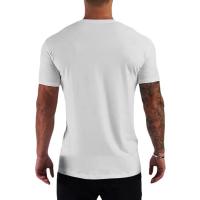 Camiseta de manga corta con cuello en V para hombre, prenda deportiva de algodón, ajustada, transpirable, para correr al aire libre - details 12
