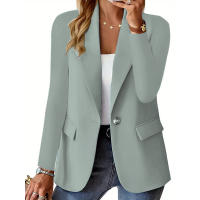 Moda Otoño Cárdigan Blazer de Manga Larga de Color Sólido para Mujeres - details 1