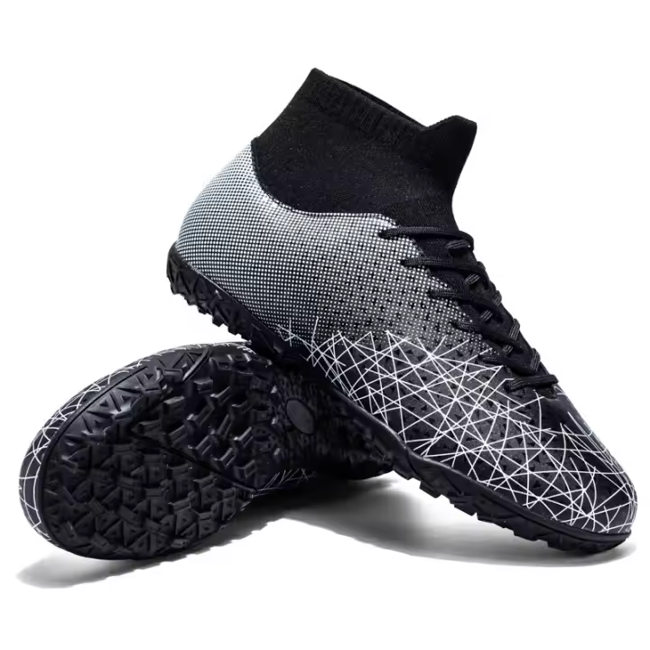 Zapatos de fútbol transpirables de caña alta con interior y exterior de suelo plano antideslizante - 1