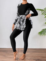 Traje de Baño Modesto para Mujeres Burkini de Cubierta Completa Manga Larga Estilo de Baño Islámico - details 5