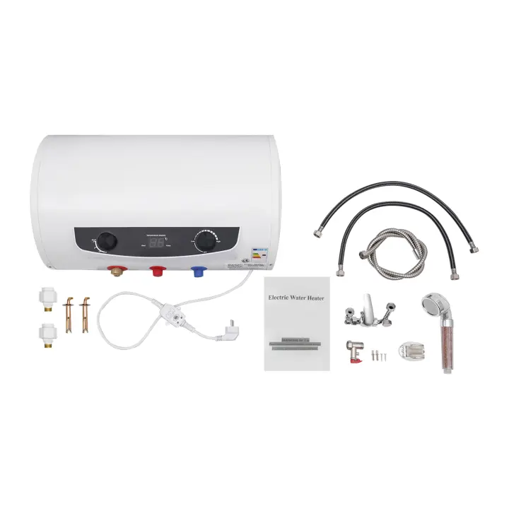 Calentador de tanque de agua caliente eléctrico de 50L, caldera Horizontal con ducha de mano, 30-75 ℃ - 1