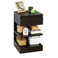 Conjunto de Mesa de Noche de Blanco Set de 2 Mesitas con Cajón y 2 Estanterías - details 7