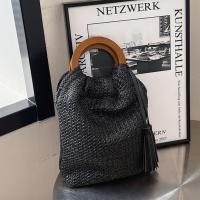Bolso tejido de arcoíris de estilo bohemio, bolso de mano con borlas, bolso de cubo de verano, bolso de ganchillo tejido dulce para playa, vacaciones - details 10