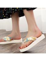 Zapatillas de moda Retro para mujer, chanclas informales de verano, Sandalias planas de playa, zapatillas planas de Punta abierta para mujer - details 3