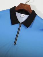 POLO de hombre, gran venta de polos de hombre con estampado de cremallera, rayas de tela plana, camisa POLO. - details 15