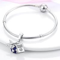 Colgantes de plata de ley 925 para mujer y niña, abalorios de viaje, avión, pasaporte, pulseras, collares, regalo de joyería - details 3