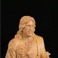 20cm tallado a mano tradicional hogar sala de estar decoración de iglesia boj tallado católico estatua de Jesús adornos - details 6
