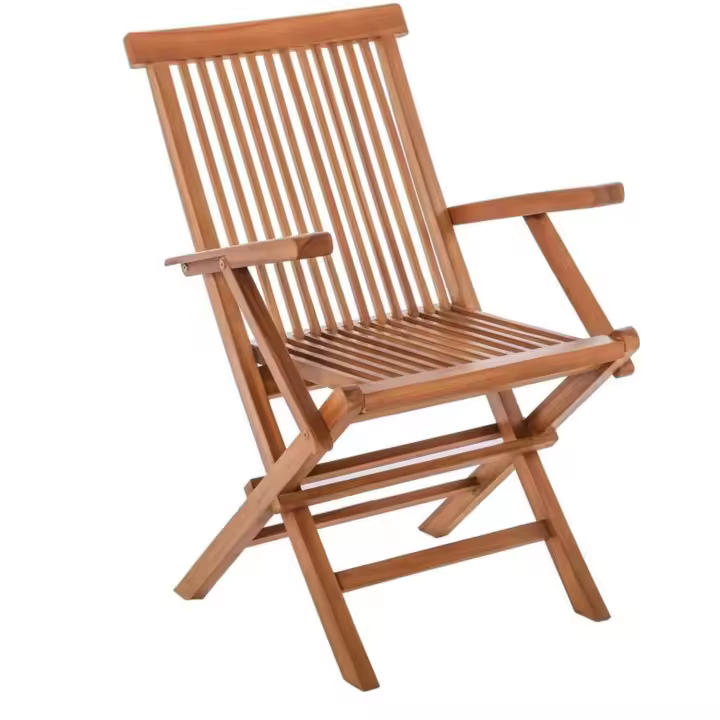 Silla de jardín plegable resistente de madera natural Ideal para exteriores, jardín, terraza, balcón o piscina - 1