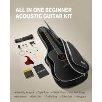 Guitarra Acústica de Adulto Guitarra Cutaway 4/4 Kit Dreadnought 41 Pulgadas de Principiante con Cuerde Afinador Cejilla Sunburst - details 10