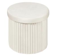 Otomano de Terciopelo Plegable de Almacenamiento MDF Tapa Desmontable con Cojín - details 7