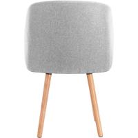 Silla de Comedor Nórdica Ergonómica con Resalto y Brazos Tapizada en Lino Madera para Patas - details 14