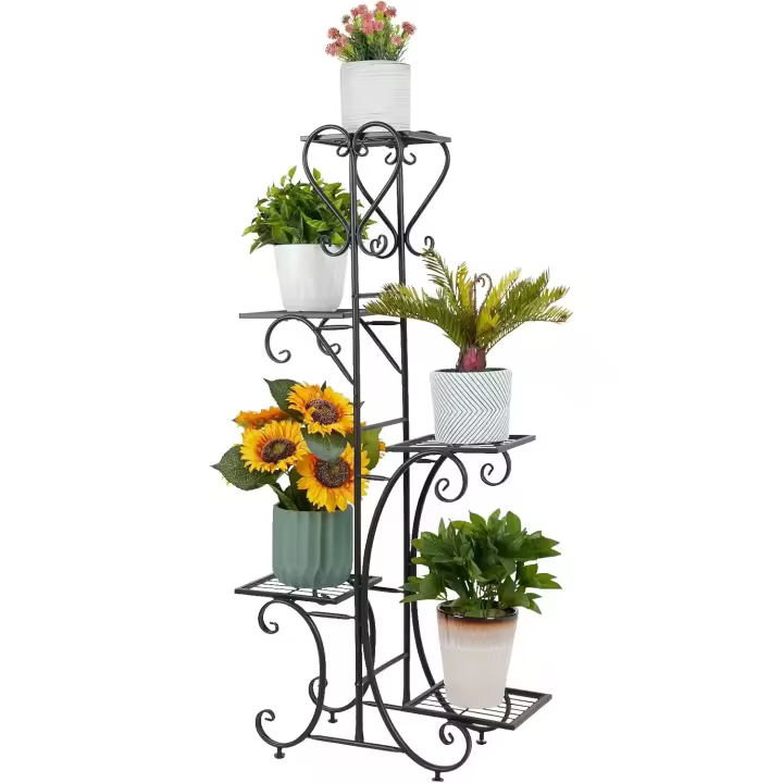 Estantería de Hierro para Macetas Soporte de Plantas y Flores para Decoración 5 Niveles - 1