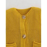 BUNO-Chaleco de punto sin mangas para mujer, ropa de botón, suéter elegante, camisetas sin mangas informales - details 16