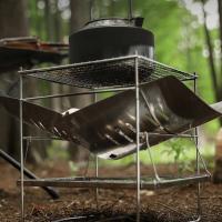 Parrilla de barbacoa portátil para acampar, quemador de madera plegable, estufa de hoguera de acero inoxidable para patio trasero al aire libre - details 3