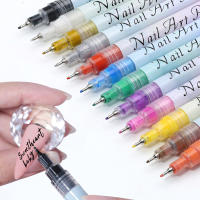 Juego de bolígrafos de Gel para manicura, pincel delineador de pintura de 0,7mm, resistente al agua, marcador de colores - details 3
