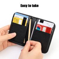Cartera portátil de cuero sintético para hombre, billetera pequeña, suave, Superfina, Mini tarjetero - details 6