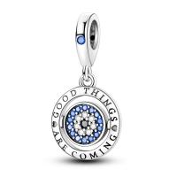 LAZA-abalorio de ojo giratorio de buena suerte, cuentas colgantes de plata de ley 925, compatible con Pulsera Original, collar, regalo de joyería - details 0
