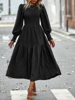 Vestido elegante de manga larga con cintura elegante de otoño e invierno para mujer - details 25