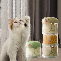 Caja de comida para gatos de plástico portátil multicapa, caja de embalaje de alimentos para mascotas sellada a prueba de humedad, cubo de comida para gatos bonito para mascotas - details 3