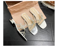 Sandalias de Mesa de Diamante Llamativo Estilo de Hada con Tacón Grueso Tamaño Pequeño - details 20
