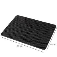 COTTECOTA-Tapete de arena para gatos 40x50 cm Alfombrilla Lavable Mantel de arena para gatos Diseño de panal de abeja bonito tapete impermeable fácil de limpiar, mantel individual para alimentos y agua, lavable para gatos, Tapete para gatos antideslizante - details 3