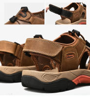 Sandalias de verano para hombre, sandalias de playa transpirables, sandalias de senderismo al aire libre, sandalias informales de cuero con punta cerrada para caminar - details 6