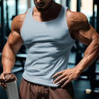 Un chaleco informal y transpirable de color liso para el entrenamiento físico de verano de los hombres en Europa y Estados Unidos en 2025. - details 5