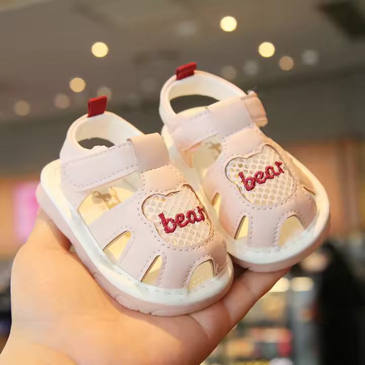 Sandalias de suela blanda, bolso de verano para bebé, zapatos para la cabeza para 0-2 años, niña, bebé, antideslizante, niño, zapatos de resina, tendón, suelas, llamado - 1