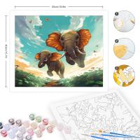 RUOPOTY-Cuadro de elefante pintado a mano por números, decoración moderna para sala de estar, 40x50cm - details 4