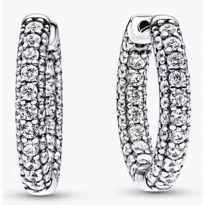 Pendientes Serie Eterna de plata maciza, brillantes 292624   C01 - 1
