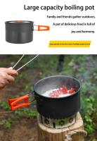Juego de olla portátil para acampar al aire libre, cocina de montañismo, tetera de Picnic, hervir y freír, combinación de vajilla - details 7