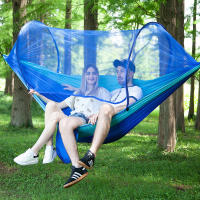 Hamaca de 290x140 CM para 2 Personas, Sombrilla Exterior Antimosquitos, Antivuelco Lateral, Material de Nylon, Columpio para Camping, Apta para Jardín, Bosque, Camping, Vida Silvestre, Exterior - details 2