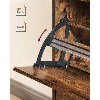 Armario de Madera de 3 Pisos Diseño con 3 Puertas Abatibles Ideal para Entrada Estrecha, Pasillo, Sala de Estar 60 x 24 x 120 cm Marrón Rústico - details 22