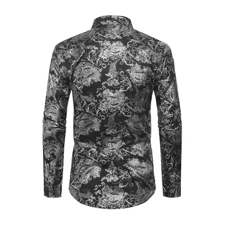 Camisa casual Camisa de flores para hombre Camisas de manga larga BSSM - 1