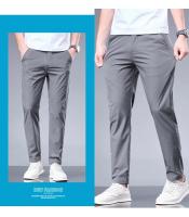 Pantalones de Seda de Hielo de Verano Cintura Elástica Recta Transpirables para Hombres - details 5