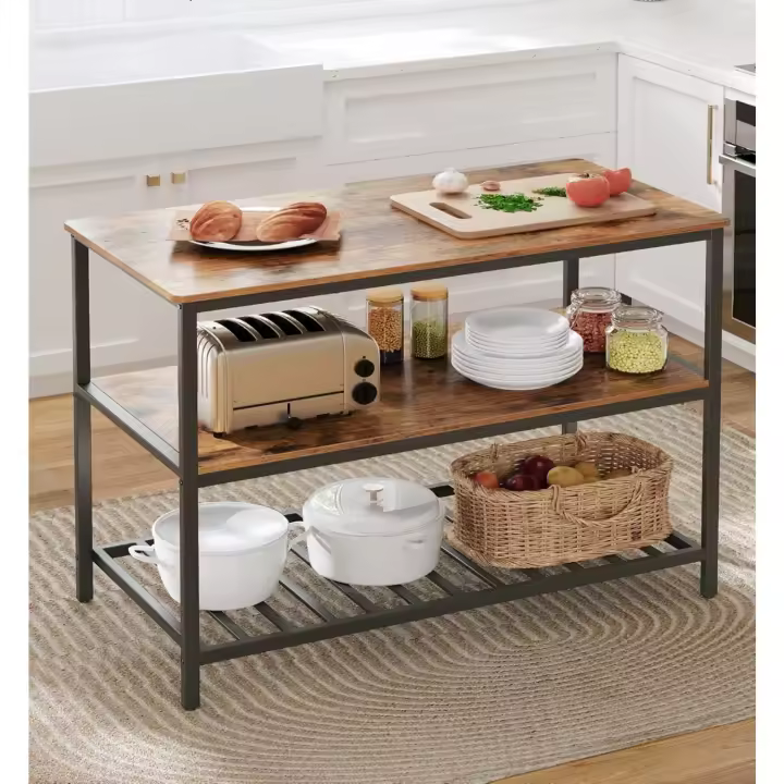 Carrito de cocina multifuncional de acero Asequible, elegante, espacio para todo 120 x 60 x 90 cm - 1