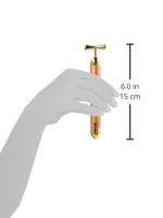 Masajeador Facial de Pulso Dorado 24k Herramienta de Masaje Facial Eléctrico en Forma de T para Piel Sensible Reafirmante y Levantador para Todos los Tipos de Piel - details 5