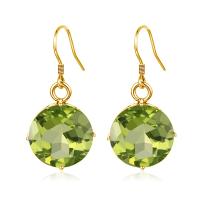 Pendientes de peridoto de lujo dorados para mujer, piedra de 15x15mm, plata pura elegante 925, conjuntos de joyería para fiesta y boda, regalo de boda - details 2