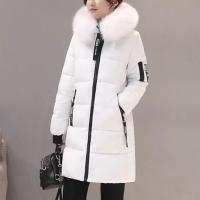 Moda mujer invierno algodón abrigo Parka grueso acolchado relleno con capucha longitud media cálido Zip Up Slim señora abajo abrigo largo - details 16