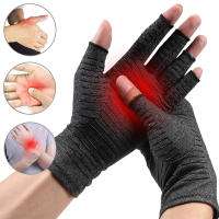 Guantes de cobre de compresión para artritis, guantes de cobre sin dedos para escritura por computadora y trabajo diario, alivio del dolor de manos y soporte - details 22