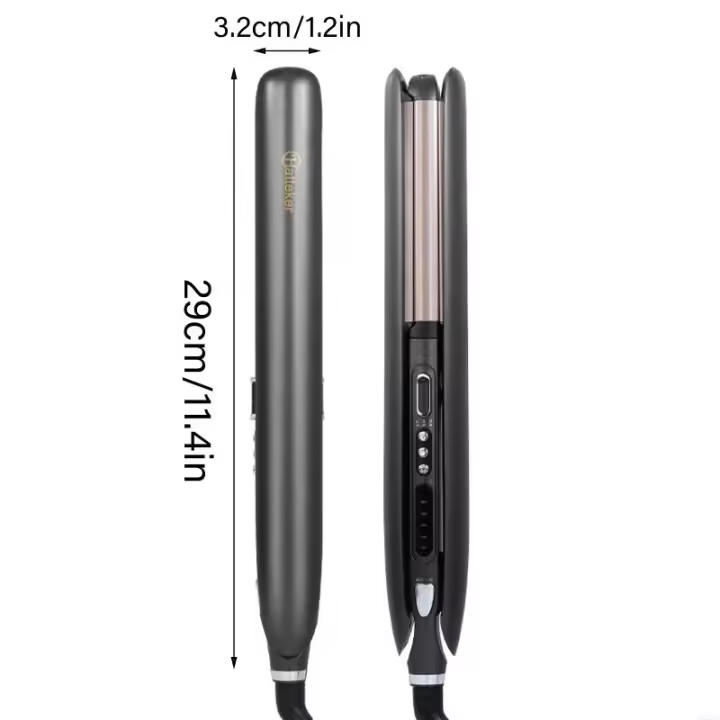 Straightener y Rizador de Cabello Cerámico Profesional 2-en-1 Adecuado para Pelo Corto y Largo - 1