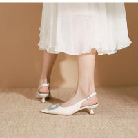 Zapatos de tacón de aguja con diamantes de imitación de metal francés de nuevo estilo para mujer - details 13