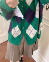 Cardigan de Punto Retro para Mujer 2024 Ajuste Suelto, Manga Larga, Gancho, Elegante - details 29