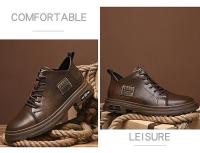 Zapatos de cuero genuino para hombre, cómodos zapatos informales con cordones, plantilla deportiva transpirable con 8 cm de altura - details 23
