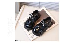 Zapatos de cuero para niños para primavera vino rojo negro elegante niña grueso gancho-bucle hermoso zapato cómodo para niños 26-36 - details 7