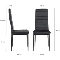 Sillas de Comedor de 4 Piezas Elegantes Resalto Alto, Asiento Ergonómico, Diseño con Costuras Decorativas Material de Piel Sintética, Estructura de Acero - details 9