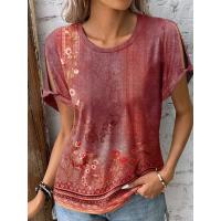 Camisetas estampadas informales de verano para mujer, camisetas de manga corta a la moda - details 1