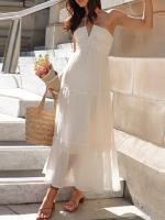 Nueva moda mujer vestido largo elegante sin mangas con cuello Halter vestido Floral vestido de verano gran oferta S-XL - details 30