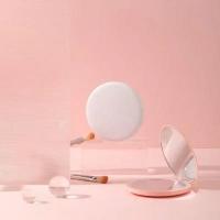 Espejo de maquillaje plegable LED para mujer, Mini espejo de bolsillo pequeño, efecto luminoso rosa y blanco - details 6