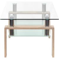 Mesa Moderna de Centro con Tapa de Cristal Transparente y Base de Metal Negro (100x60 cm) - details 34